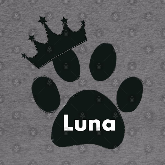 Luna cat name made of hand drawn paw prints by GULSENGUNEL